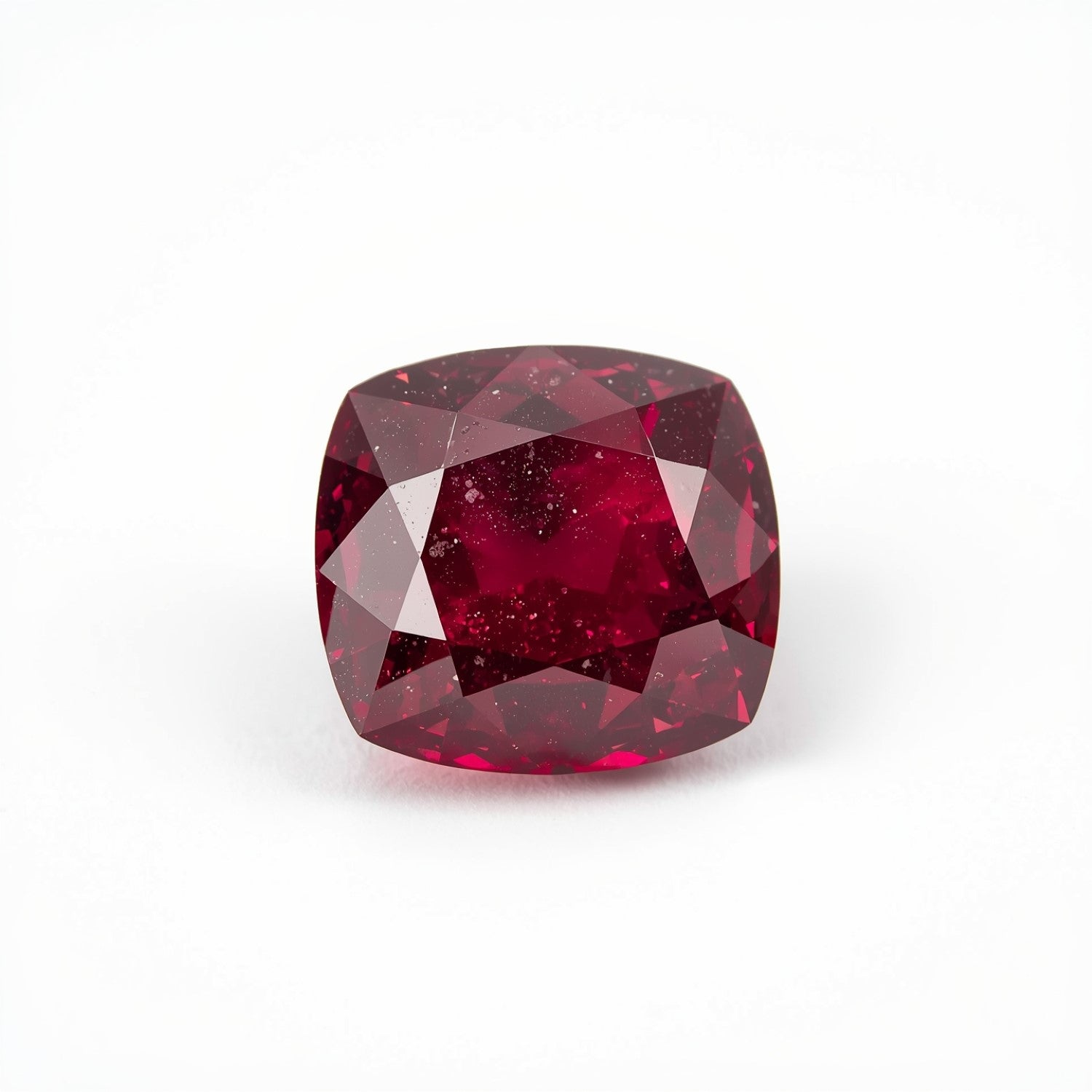 Red Jade 10PC Tiny 3x3 MM Cushion Faceted Red Fiery Semi Precious Gems Imagen principal del producto