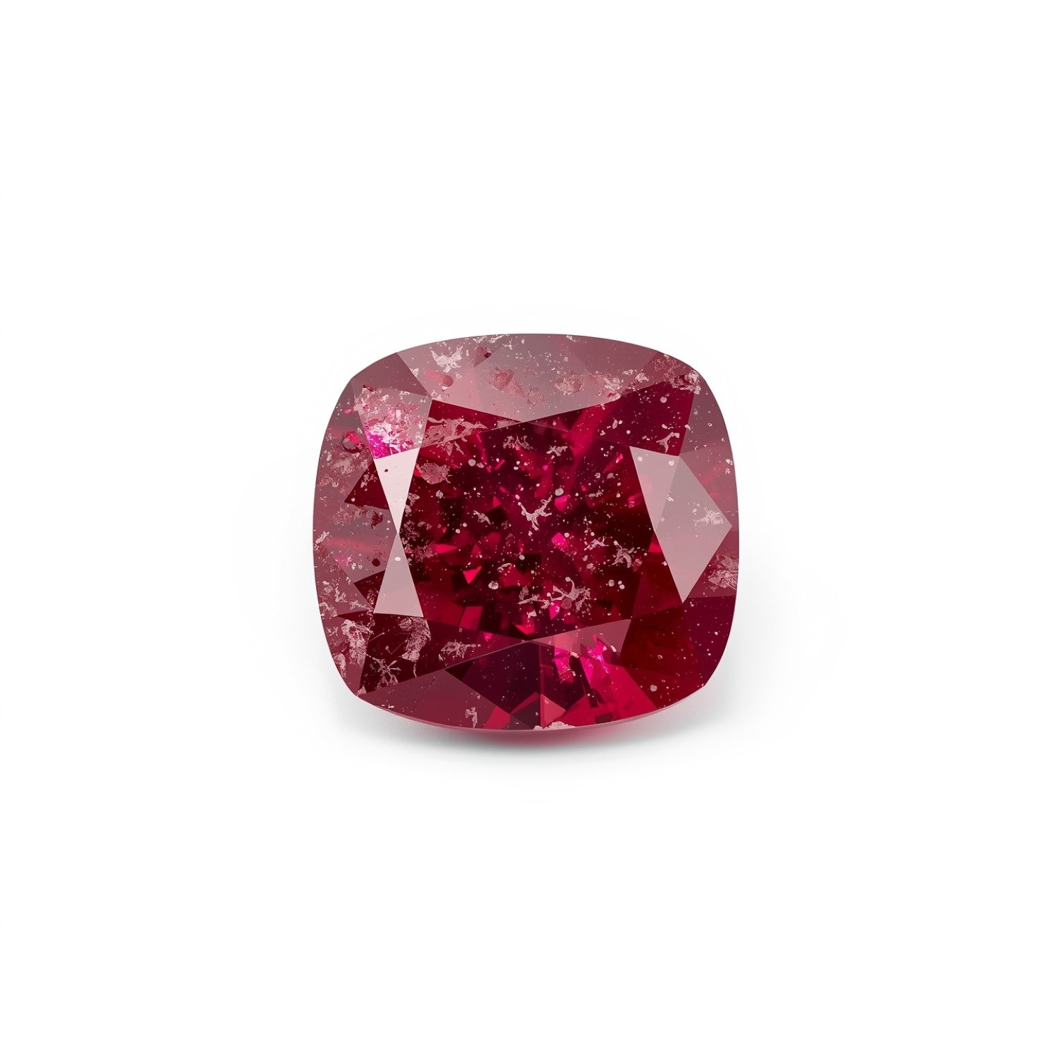 Red Jade 1PC Tiny 5x5 MM Cushion Faceted Red Sparkling Semi Precious Loose Gemstone