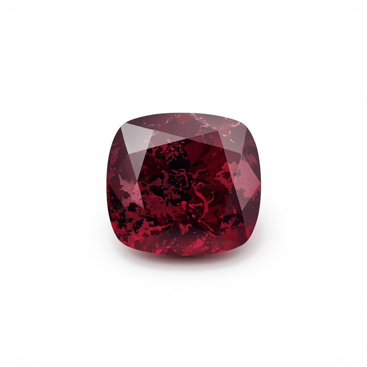 Red Jade 1PC Tiny 6x6 MM Cushion Faceted Red Polished Semi Precious Loose Gemstones