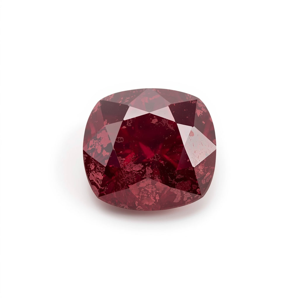 Red Jade 1PC Tiny 6x6 MM Cushion Faceted Red Polished Semi Precious Loose Gemstones
