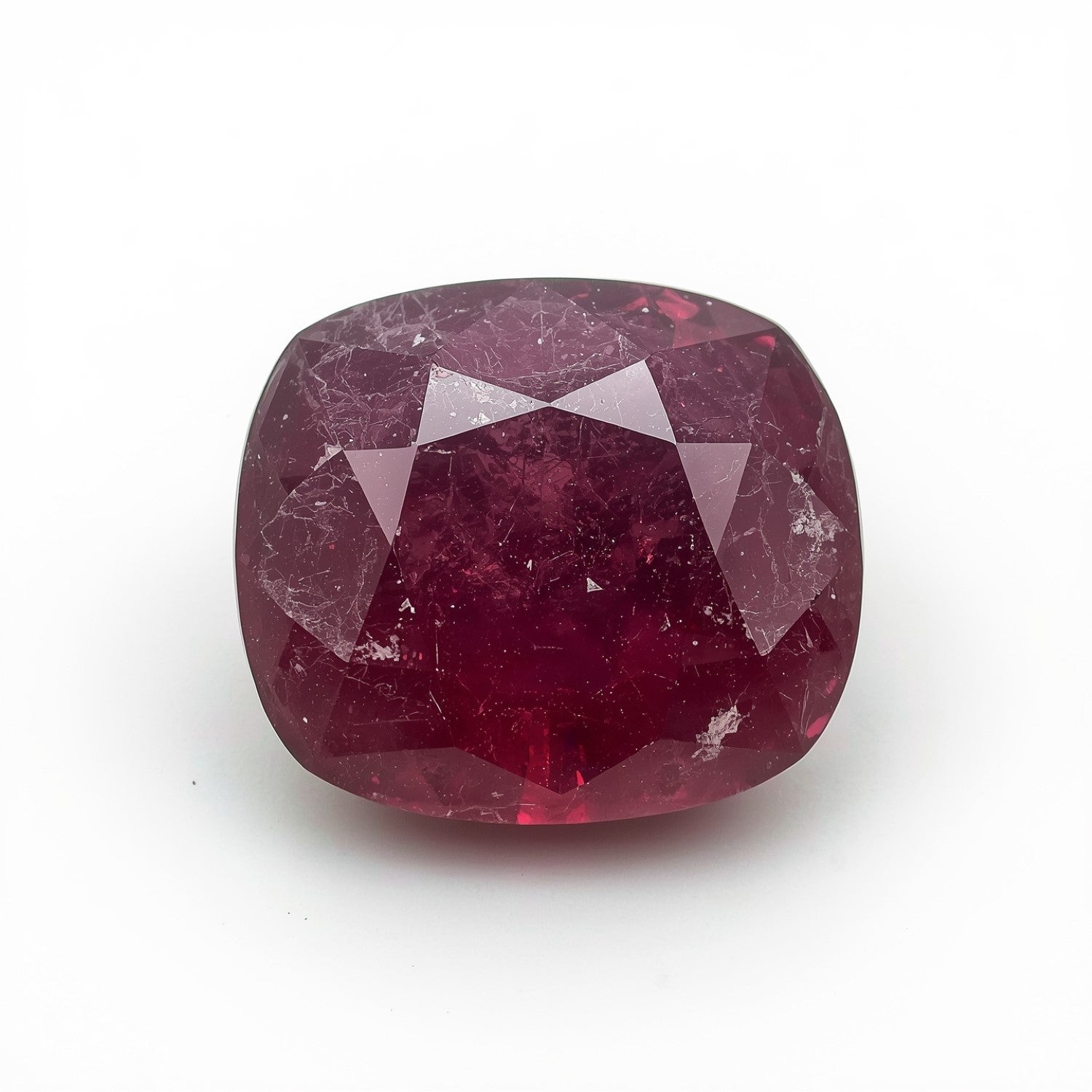 Red Jade 1PC Small 7x7 MM Cushion Faceted Red Splendid Semi Precious Gems Secundaire afbeelding