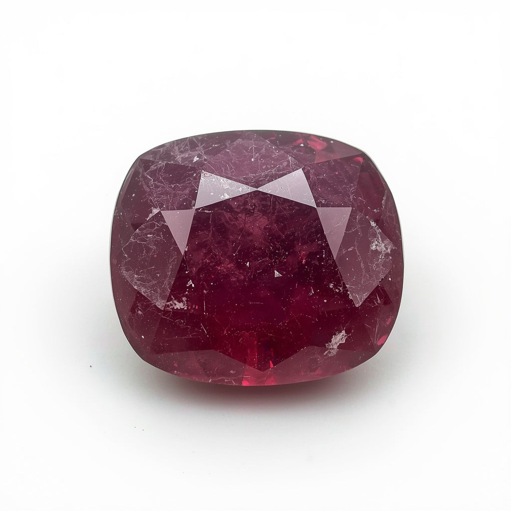 Red Jade 1PC Small 7x7 MM Cushion Faceted Red Splendid Semi Precious Gems