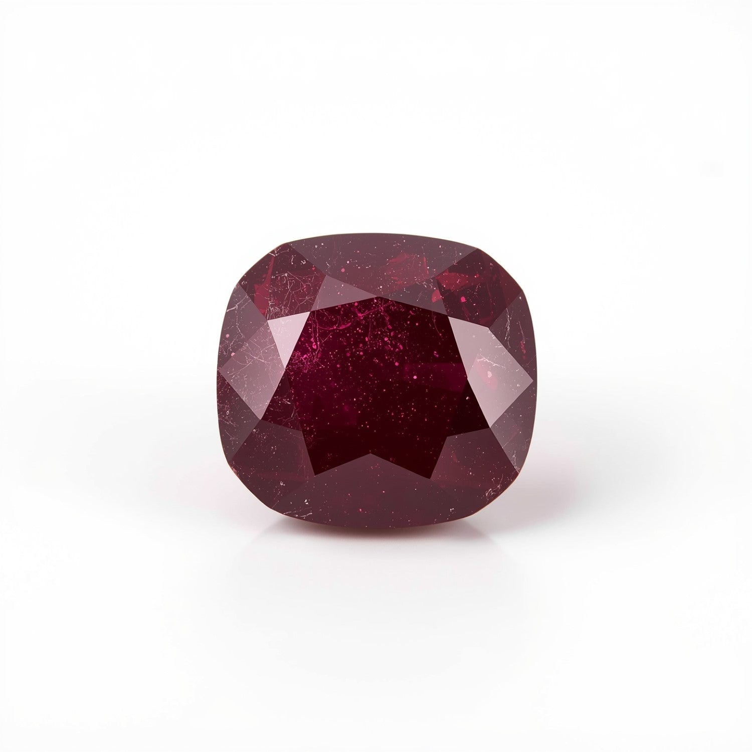 Red Jade 1PC Small 8x8 MM Cushion Faceted Red Luster Semi Precious Loose Gems Secondary image