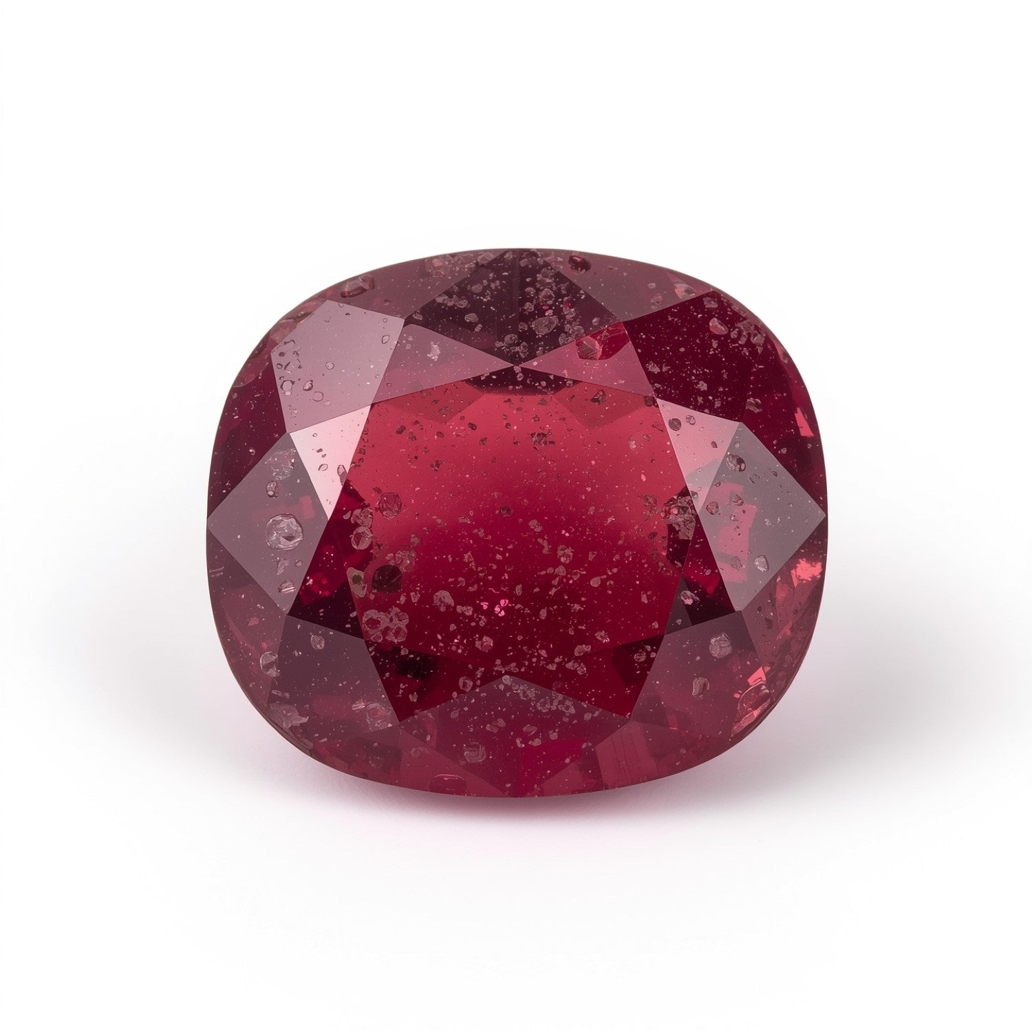 Red Jade 1PC Medium 9x9 MM Cushion Faceted Red Lustrous Semi Precious Loose Gemstone