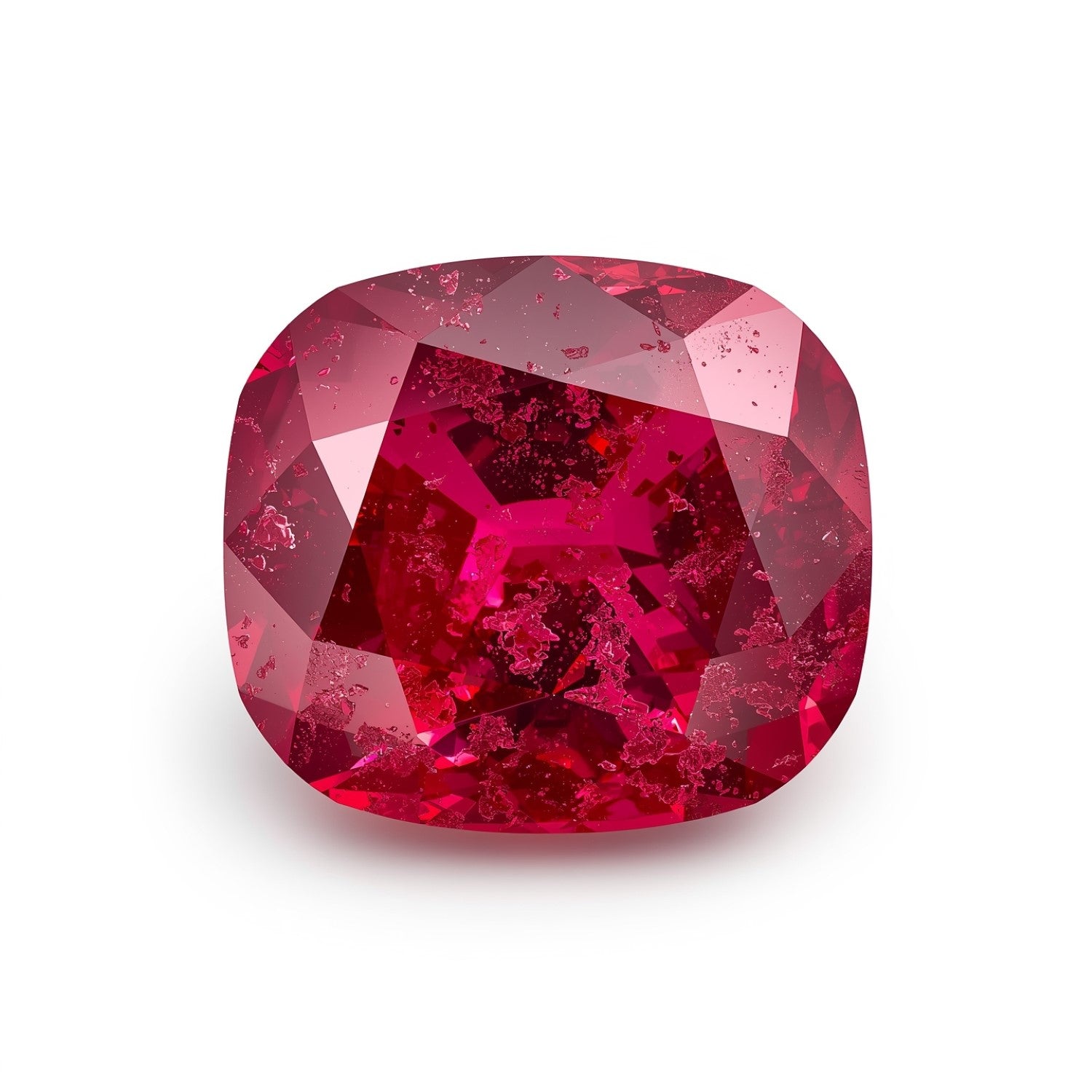 Red Jade 1PC Medium 9x9 MM Cushion Faceted Red Lustrous Semi Precious Loose Gemstone