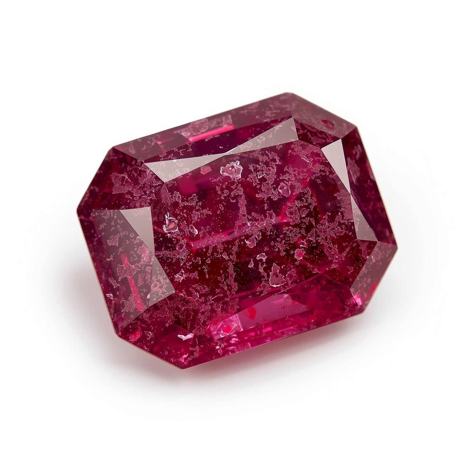 Red Jade 1PC Chunky 15x20 MM Emerald Faceted Red Superior Semi Precious Loose Gemstone Main image