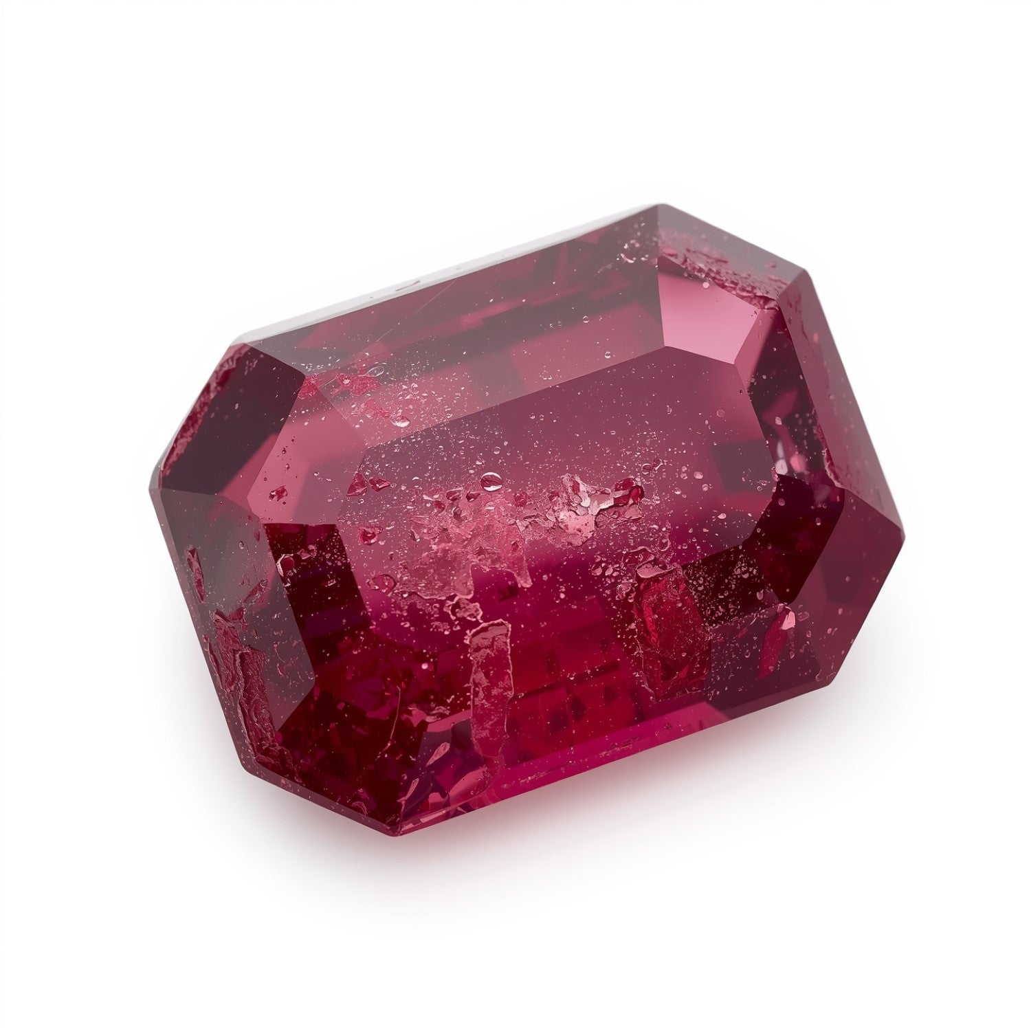 Red Jade 1PC Chunky 15x20 MM Emerald Faceted Red Superior Semi Precious Loose Gemstone