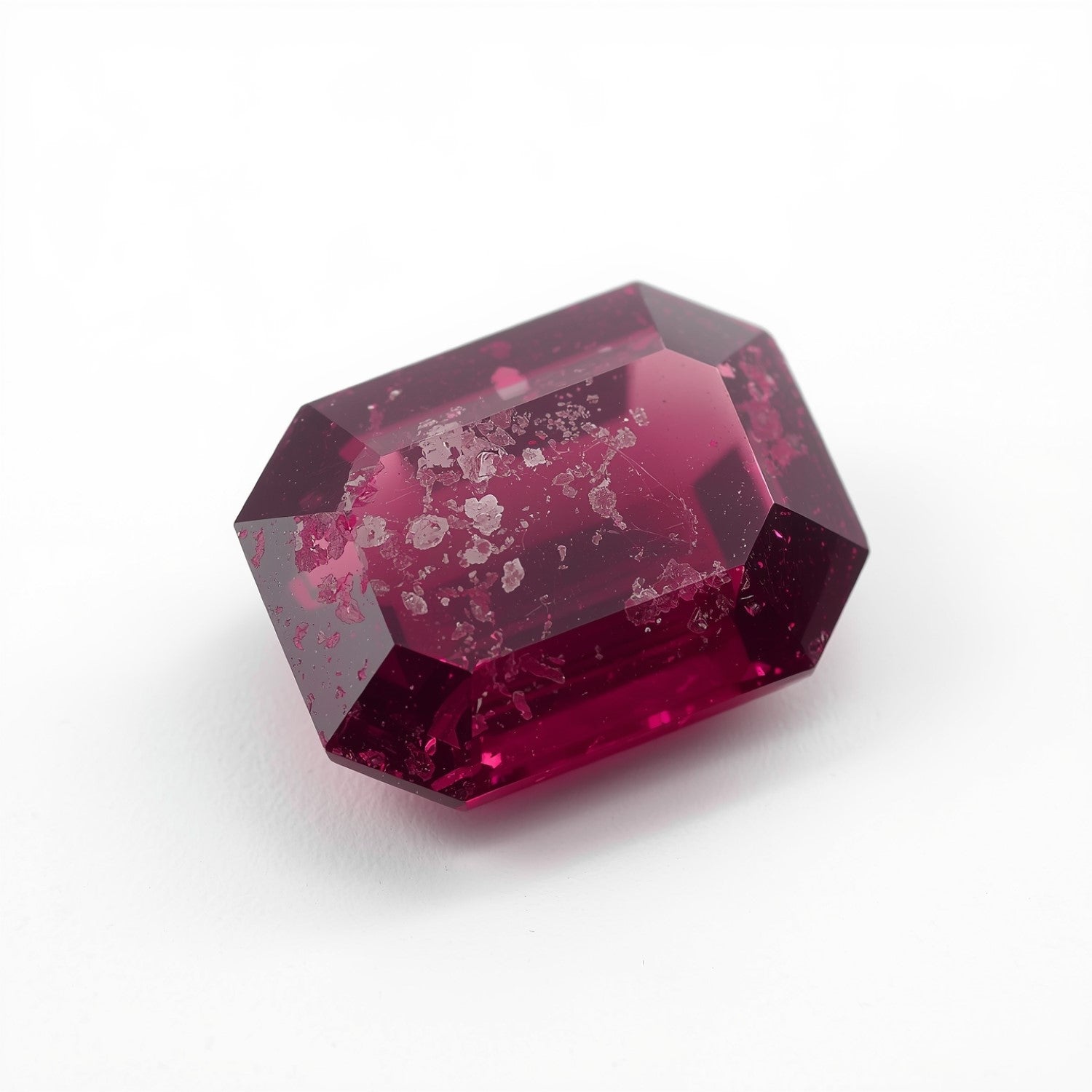 Red Jade 1PC Tiny 5x7 MM Emerald Faceted Red Fiery Semi Precious Loose Gemstone