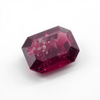 Red Jade 1PC Tiny 5x7 MM Emerald Faceted Red Fiery Semi Precious Loose Gemstone