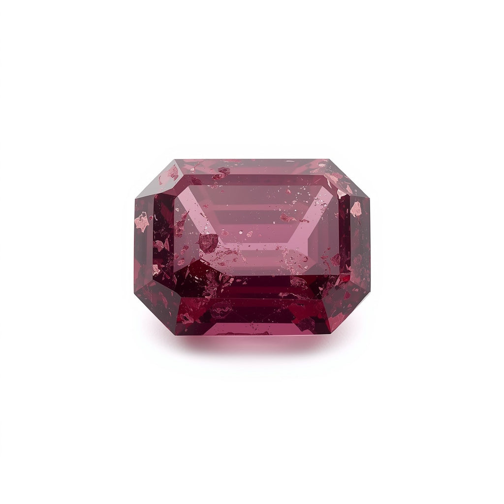 Red Jade 1PC Small 6x8 MM Emerald Faceted Red Brilliant Semi Precious Loose Gemstones