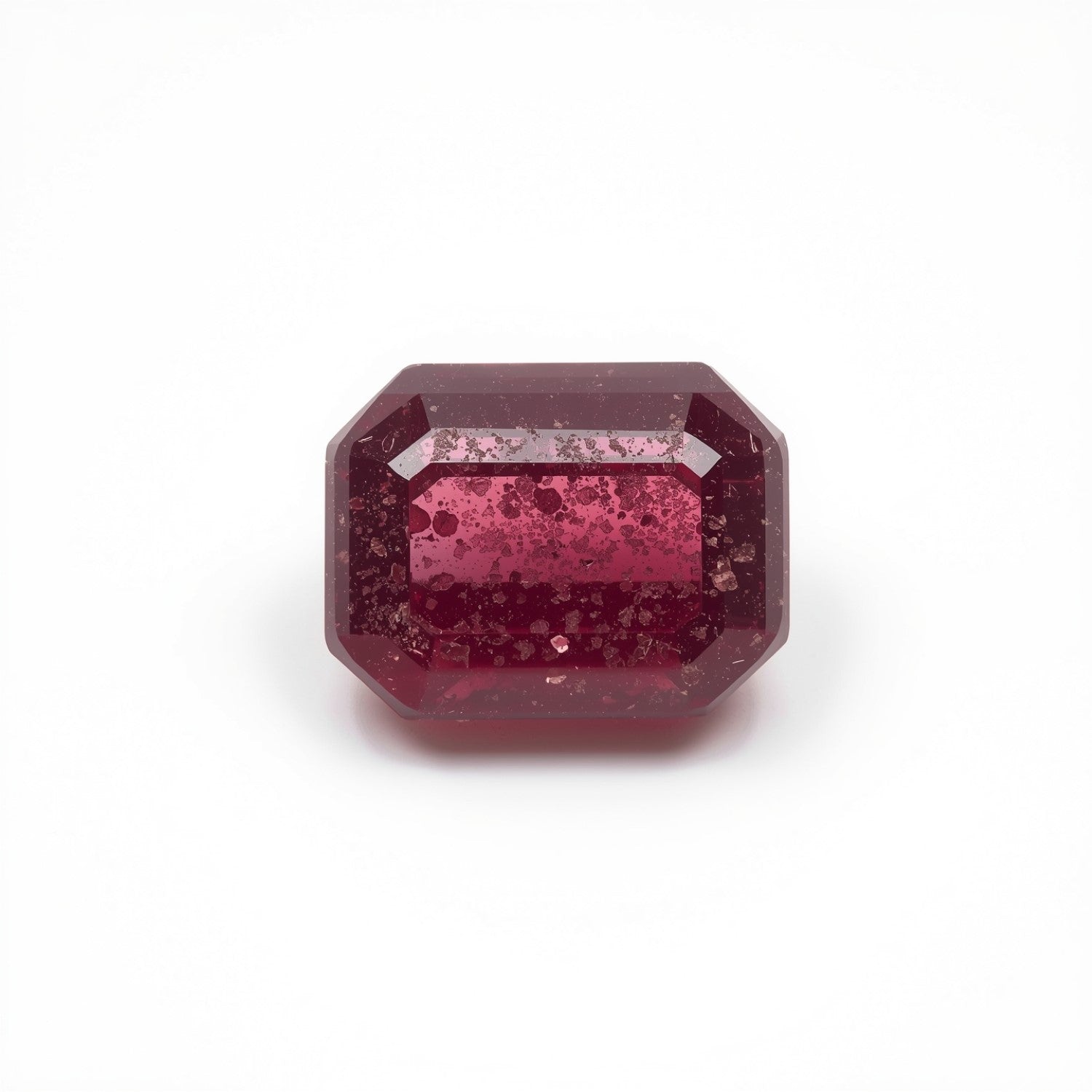 Red Jade 1PC Small 6x8 MM Emerald Faceted Red Brilliant Semi Precious Loose Gemstones