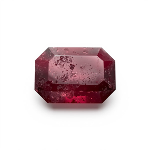 Red Jade 1PC Medium 7x10 MM Emerald Faceted Red Splendid Semi Precious Loose Gemstone