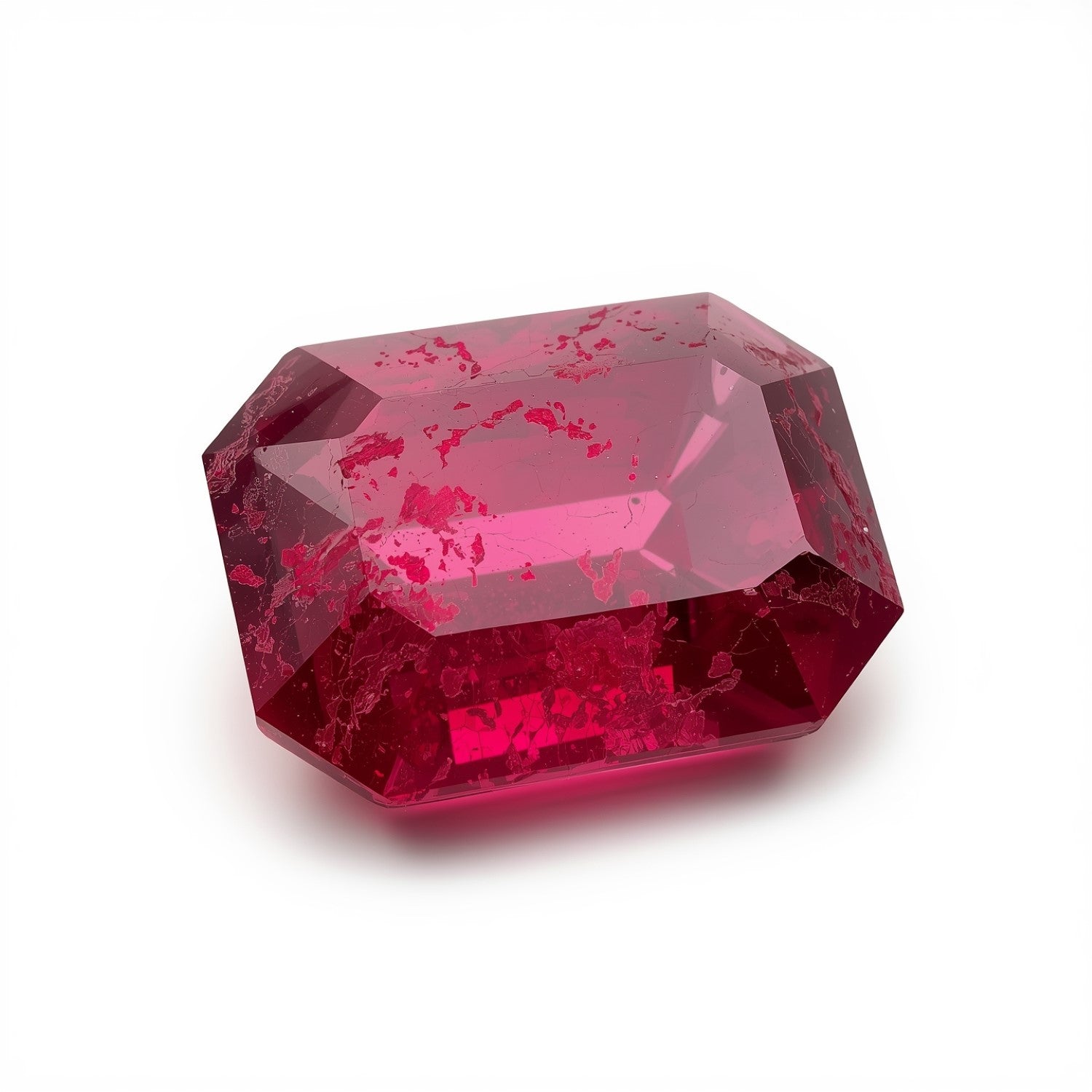 Red Jade 1PC Medium 7x10 MM Emerald Faceted Red Splendid Semi Precious Loose Gemstone Imagen secundaria del producto