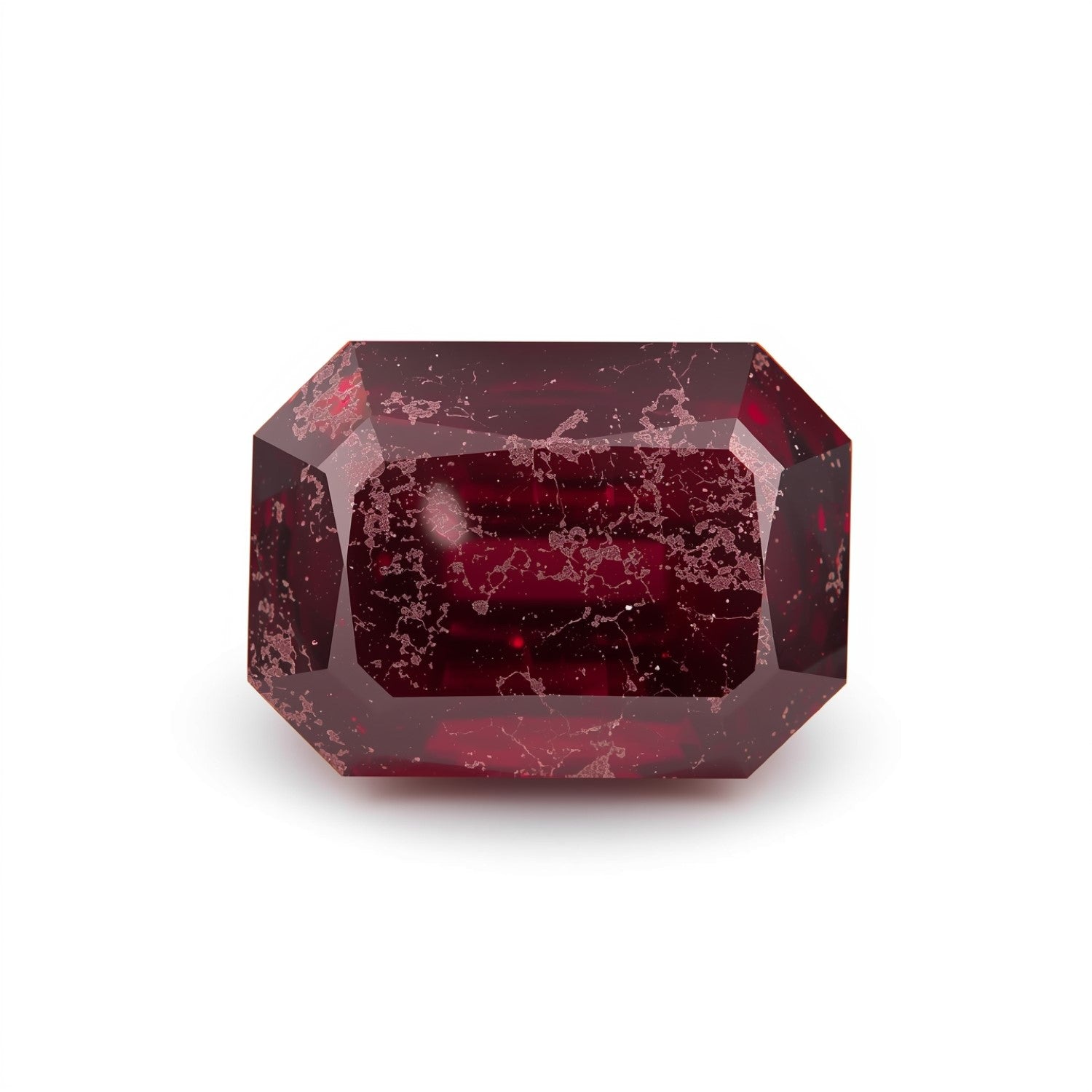 Red Jade 1PC Small 7x9 MM Emerald Faceted Red Polished Semi Precious Loose Gems メイン画像