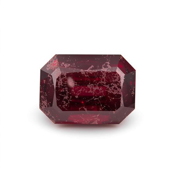 Red Jade 1PC Small 7x9 MM Emerald Faceted Red Polished Semi Precious Loose Gems