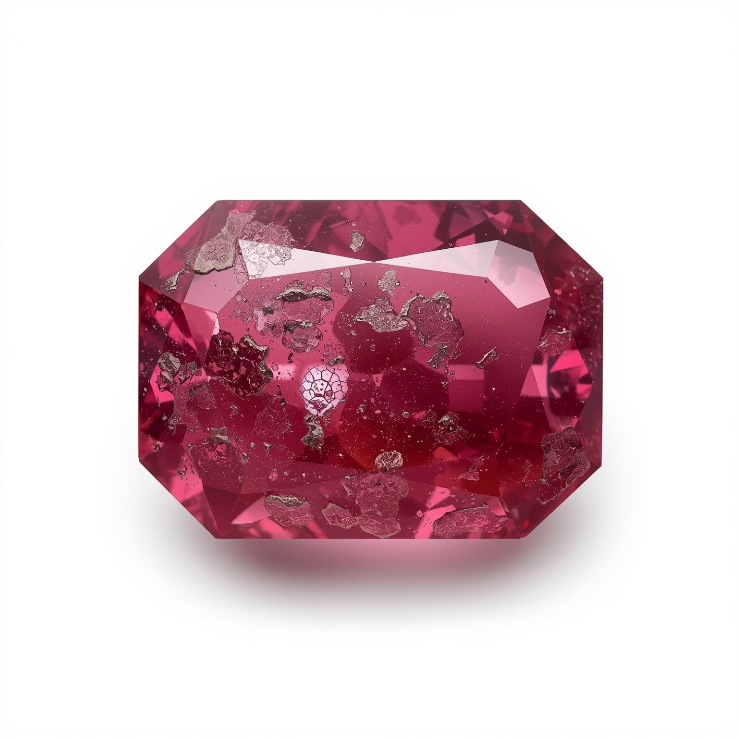 Red Jade 1PC Large 8x12 MM Emerald Faceted Red Shine Semi Precious Loose Gems