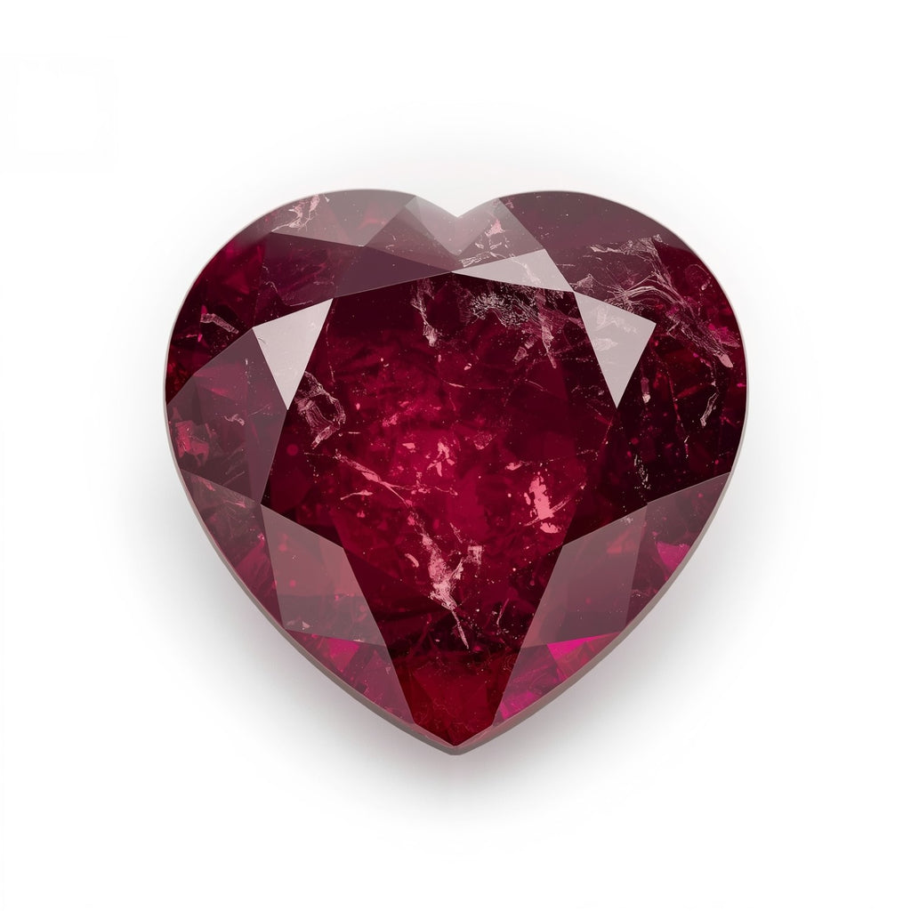 Red Jade 1PC Large 10x10 MM Heart Faceted Red Shine Semi Precious Loose Gemstones