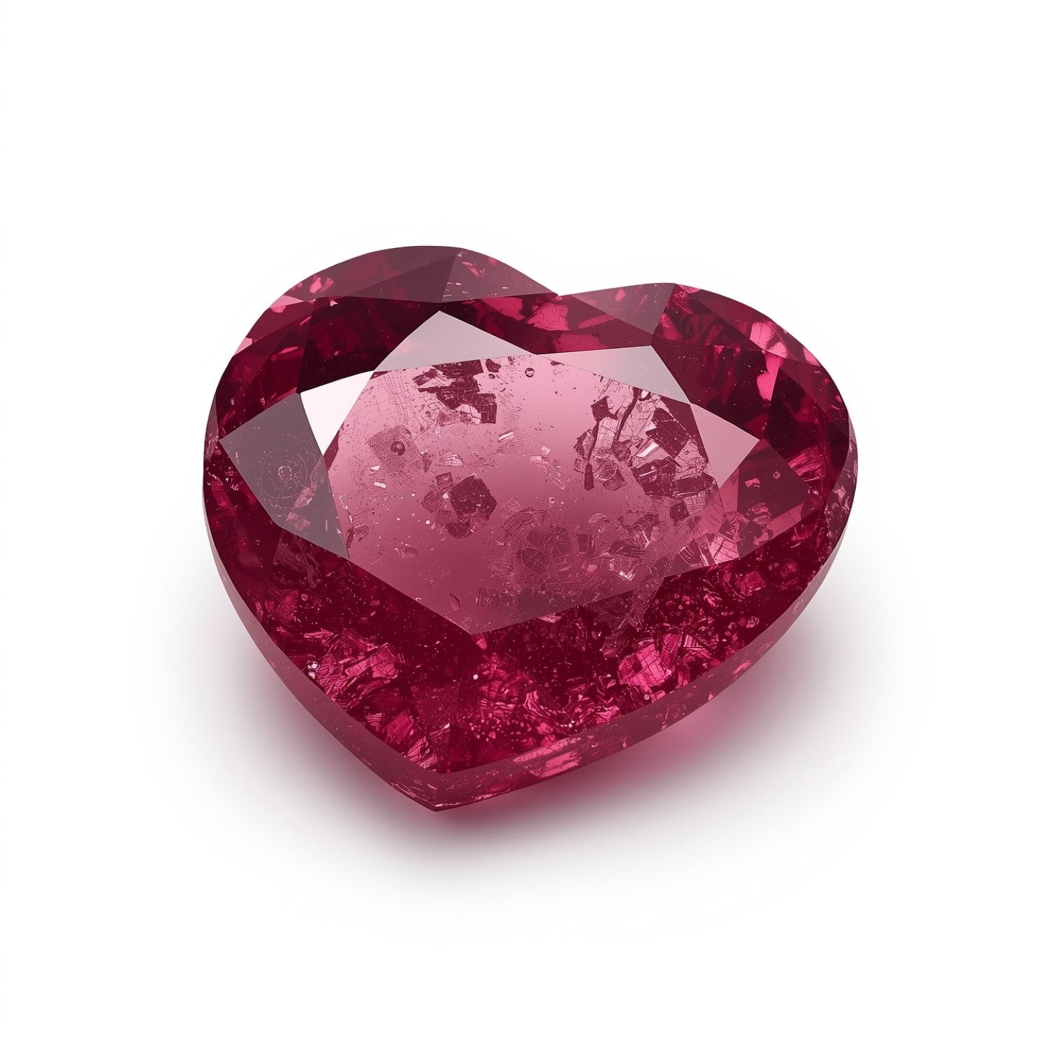 Red Jade 1PC Large 10x10 MM Heart Faceted Red Shine Semi Precious Loose Gemstones