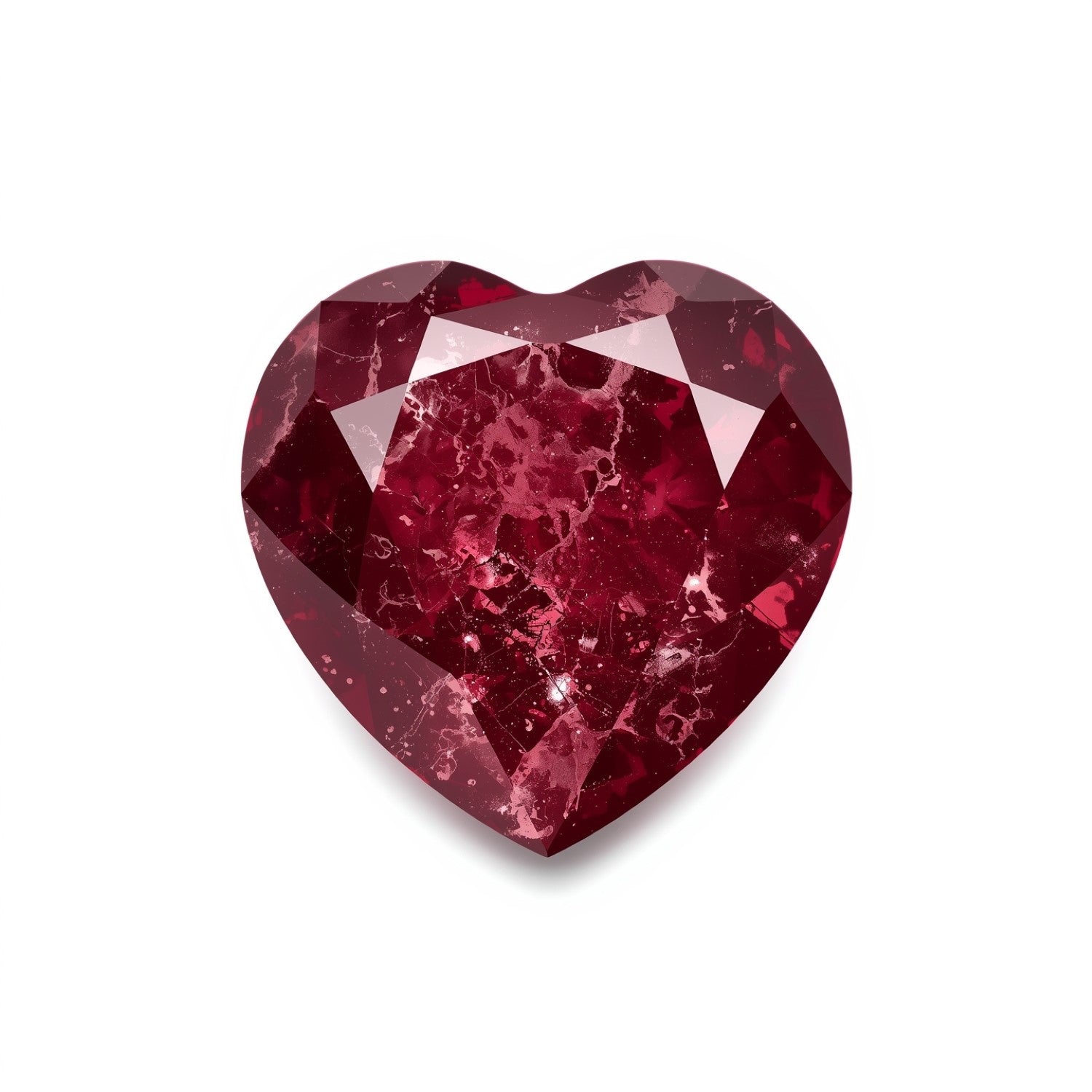 Red Jade 1PC Large 11x11 MM Heart Faceted Red Fine Semi Precious Gems