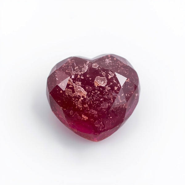 Red Jade 1PC Large 11x11 MM Heart Faceted Red Fine Semi Precious Gems