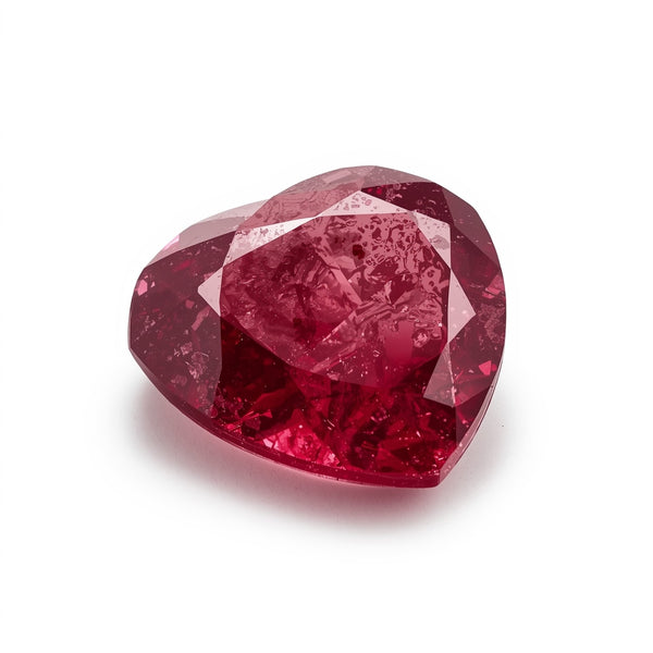 Red Jade 1PC Large 12x12 MM Heart Faceted Red High-Quality Semi Precious Loose Gems