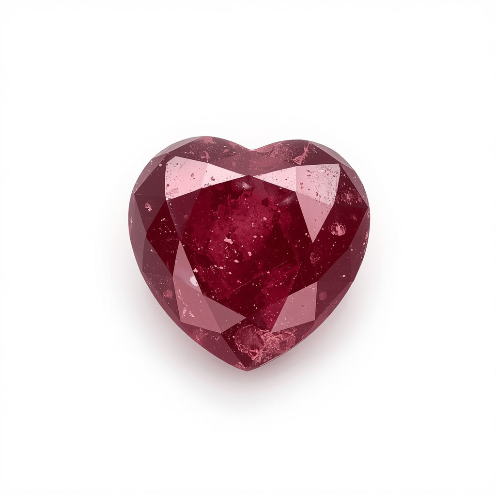 Red Jade 1PC Chunky 13x13 MM Heart Faceted Red Natural Semi Precious Loose Gemstone