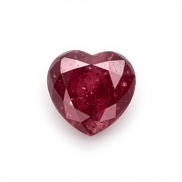 Red Jade 1PC Chunky 13x13 MM Heart Faceted Red Natural Semi Precious Loose Gemstone
