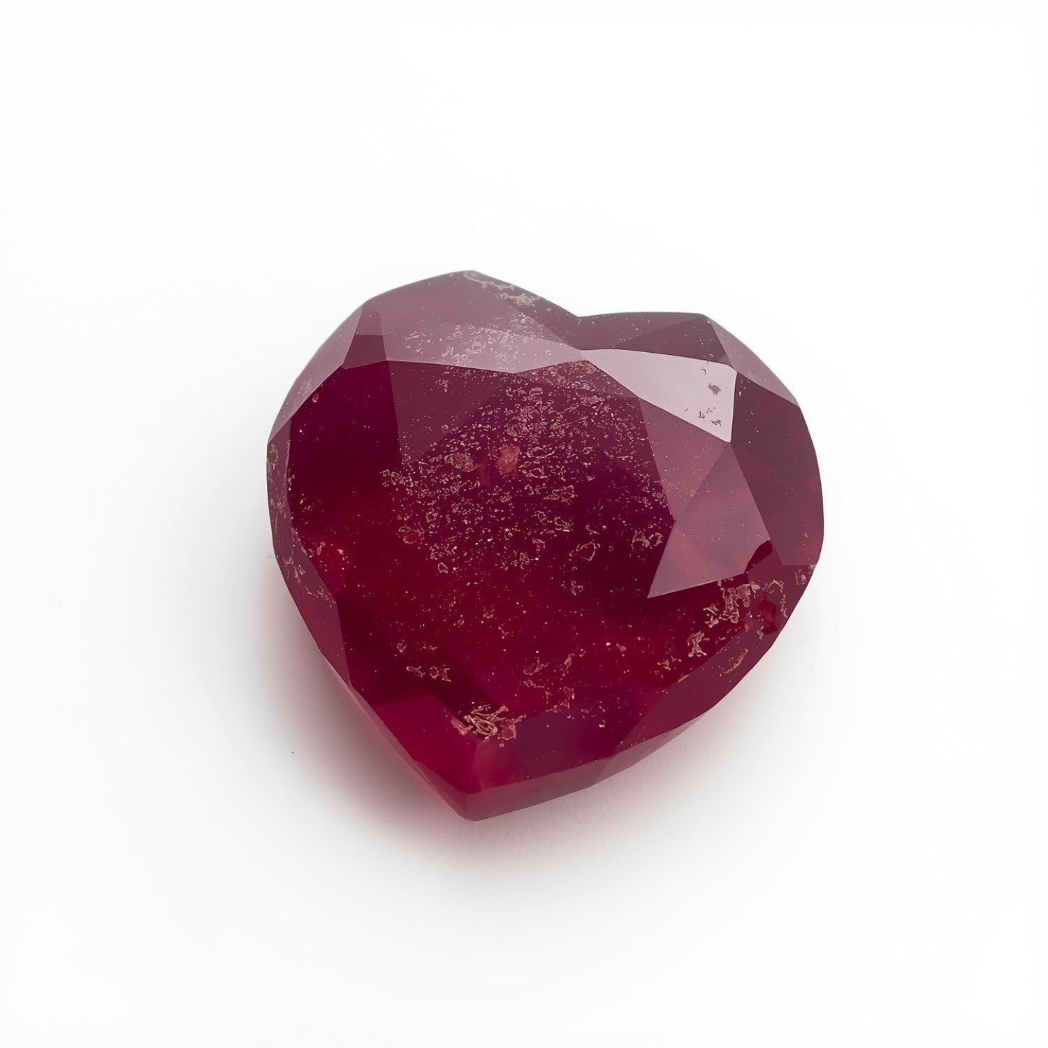 Red Jade 1PC Chunky 13x13 MM Heart Faceted Red Natural Semi Precious Loose Gemstone Secundaire afbeelding