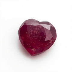 Red Jade 1PC Chunky 13x13 MM Heart Faceted Red Natural Semi Precious Loose Gemstone