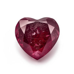 Red Jade 1PC Chunky 14x14 MM Heart Faceted Red Genuine Semi Precious Loose Gemstones