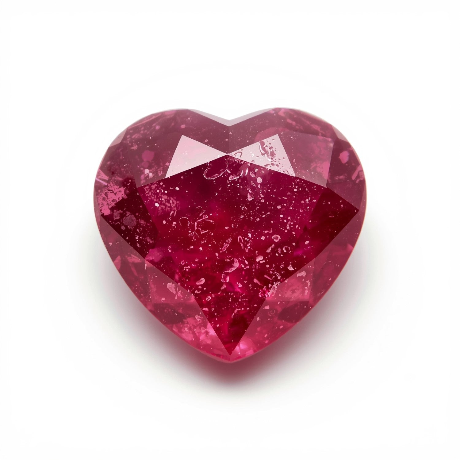 Red Jade 1PC Chunky 14x14 MM Heart Faceted Red Genuine Semi Precious Loose Gemstones