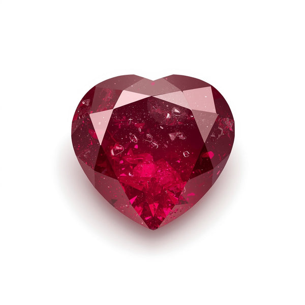 Red Jade 1PC Chunky 15x15 MM Heart Faceted Red Superior Semi Precious Gems
