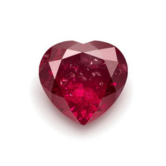 Red Jade 1PC Chunky 15x15 MM Heart Faceted Red Superior Semi Precious Gems