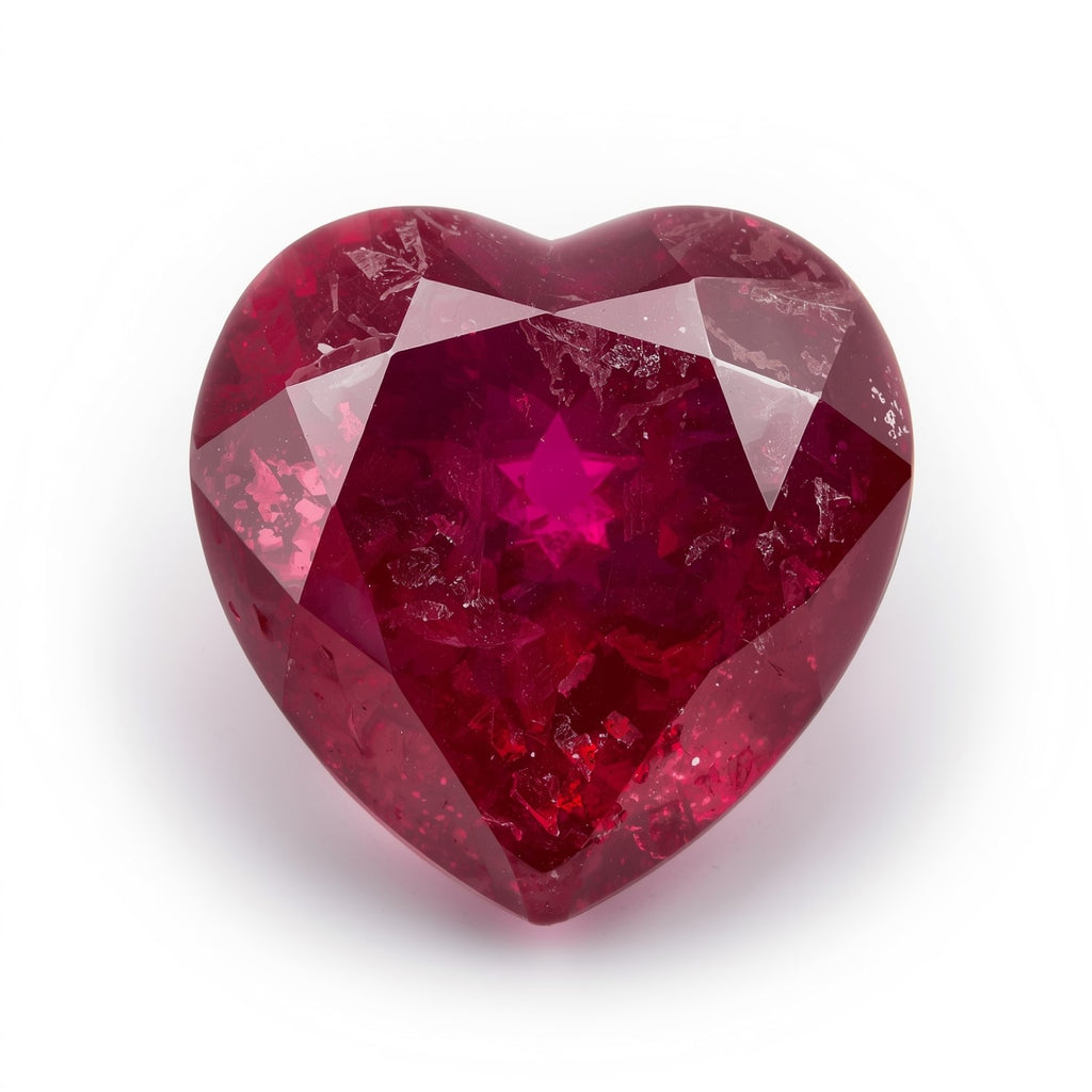 Red Jade 1PC Chunky 16x16 MM Heart Faceted Red Pure Semi Precious Loose Gems