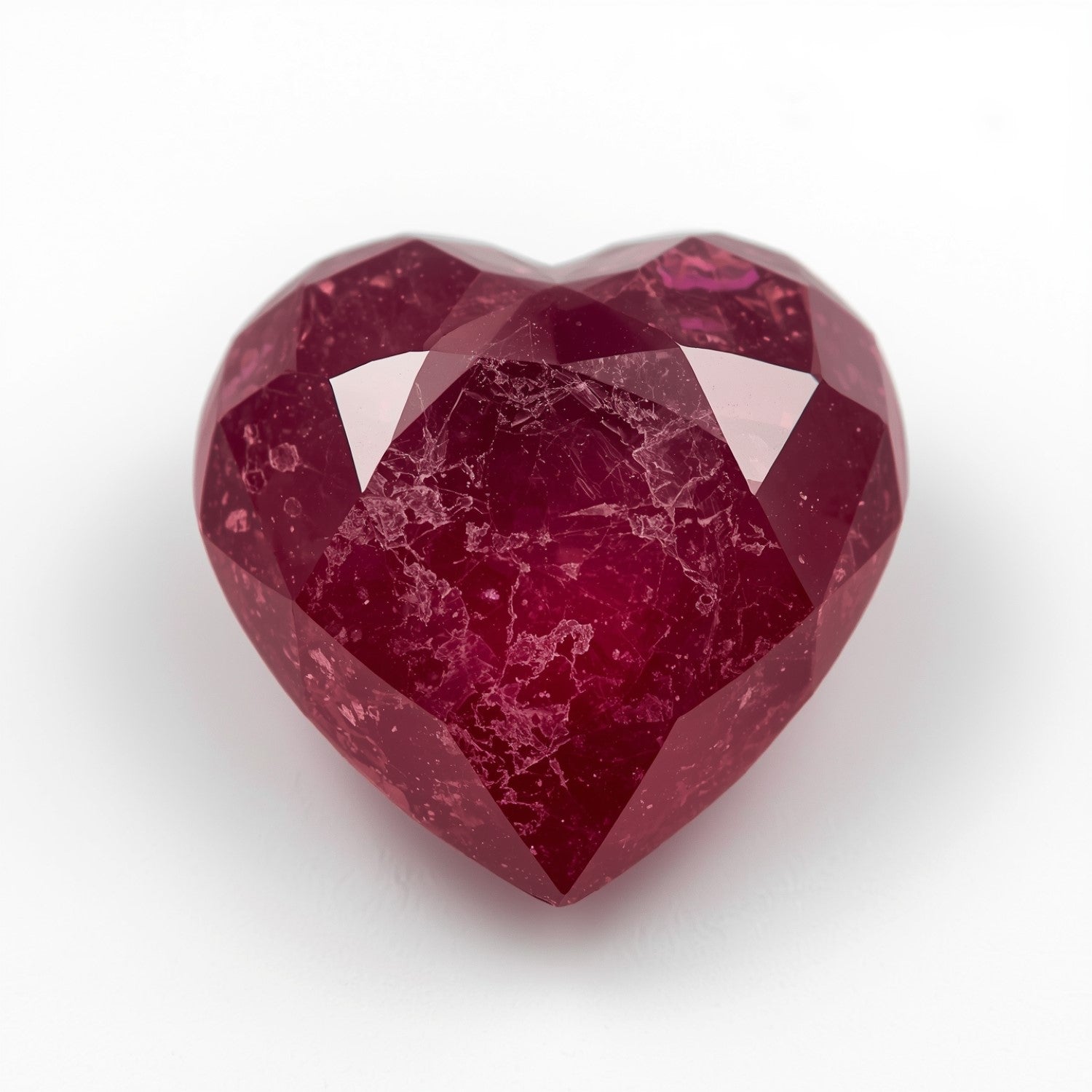 Red Jade 1PC Chunky 16x16 MM Heart Faceted Red Pure Semi Precious Loose Gems