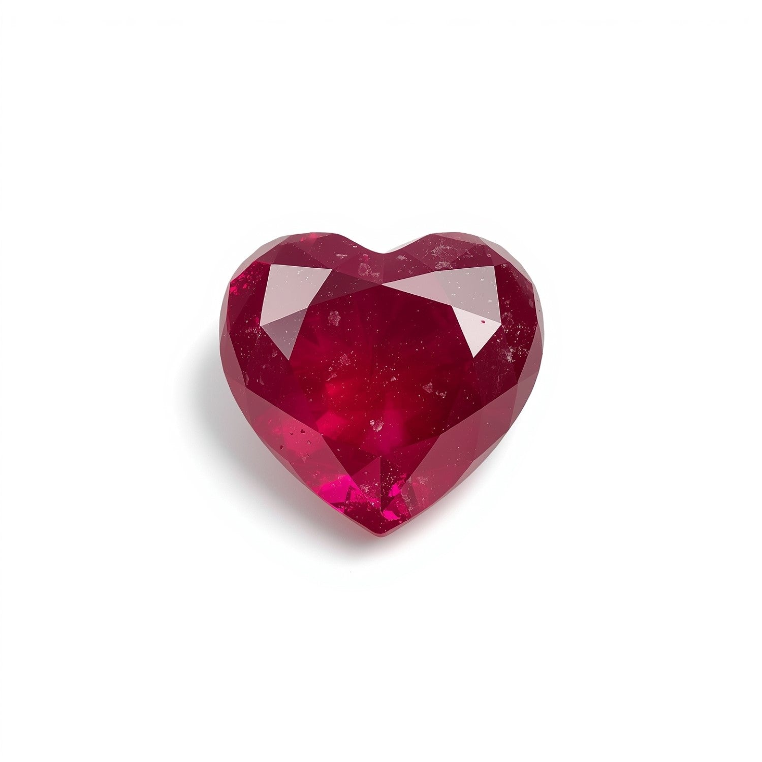 Red Jade 1PC Tiny 6x6 MM Heart Faceted Red Polished Semi Precious Loose Gemstones Main image