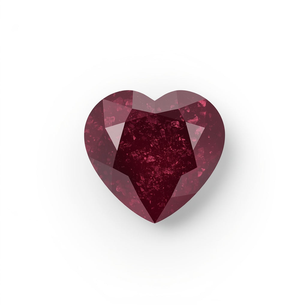 Red Jade 1PC Tiny 6x6 MM Heart Faceted Red Polished Semi Precious Loose Gemstones