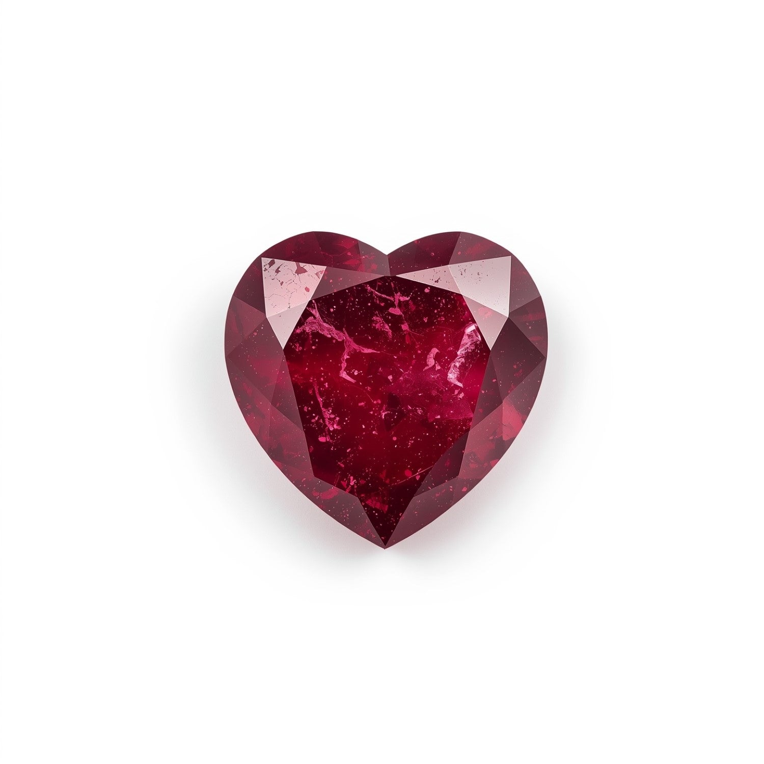 Red Jade 1PC Small 7x7 MM Heart Faceted Red Splendid Semi Precious Gems