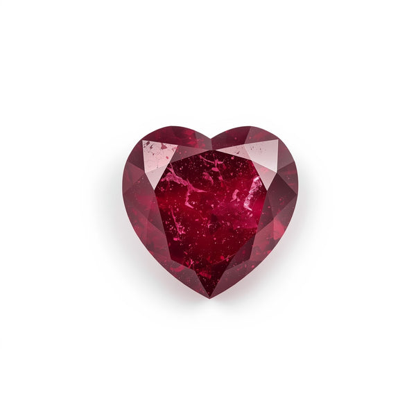 Red Jade 1PC Small 7x7 MM Heart Faceted Red Splendid Semi Precious Gems