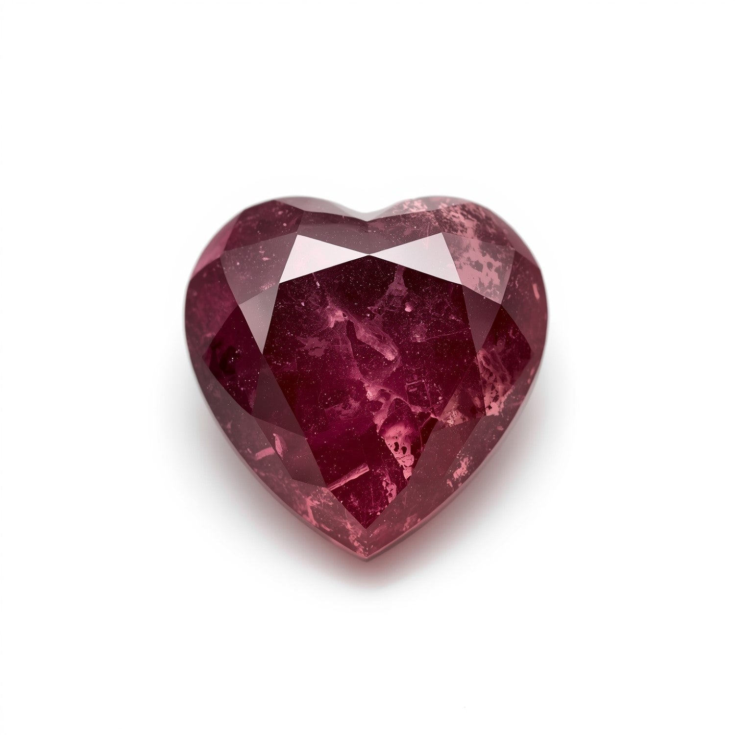 Red Jade 1PC Small 8x8 MM Heart Faceted Red Luster Semi Precious Loose Gems Hoofdafbeelding