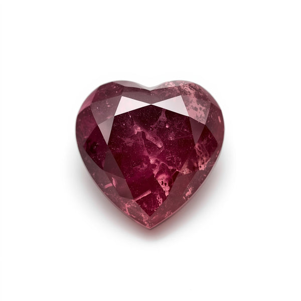 Red Jade 1PC Small 8x8 MM Heart Faceted Red Luster Semi Precious Loose Gems