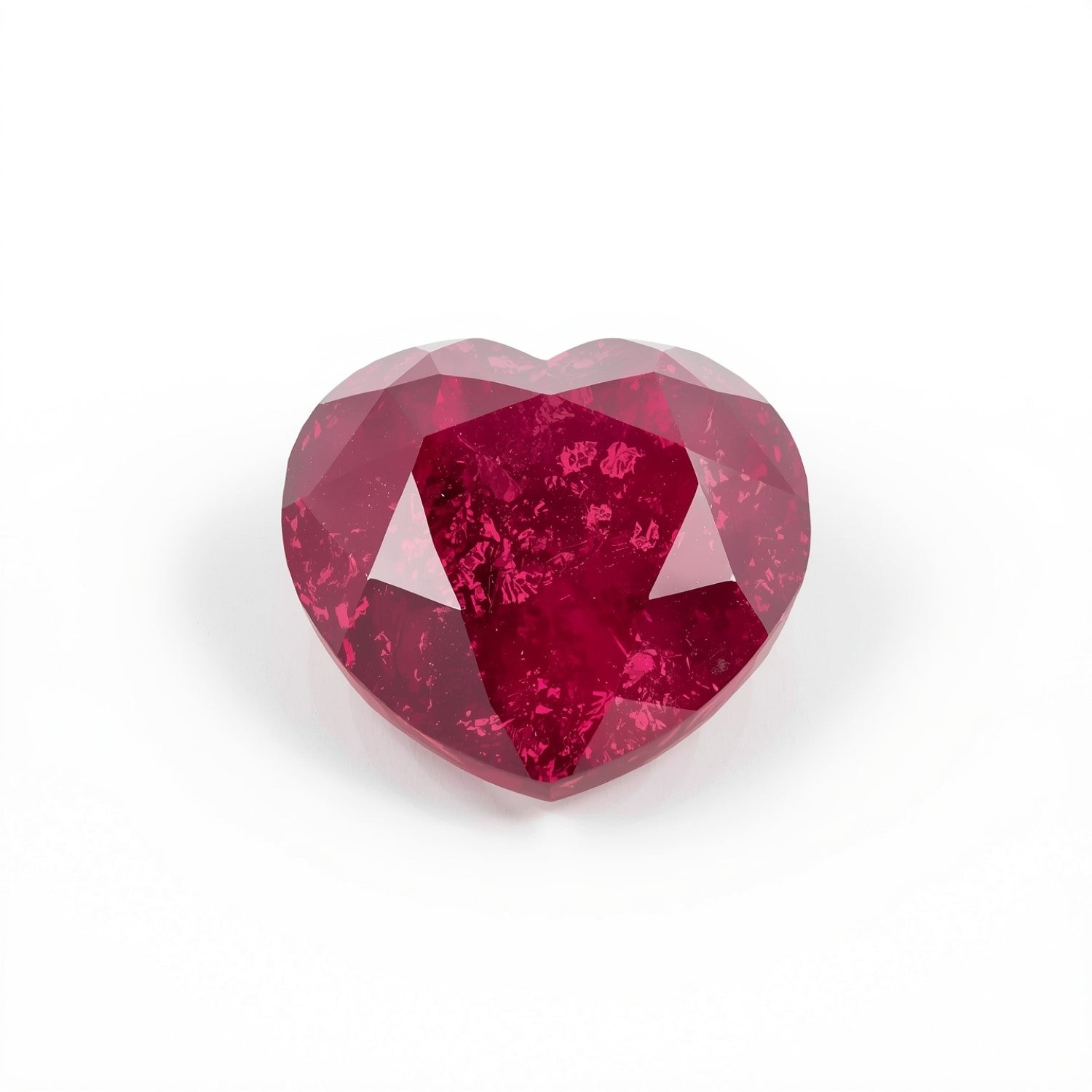 Red Jade 1PC Small 8x8 MM Heart Faceted Red Luster Semi Precious Loose Gems