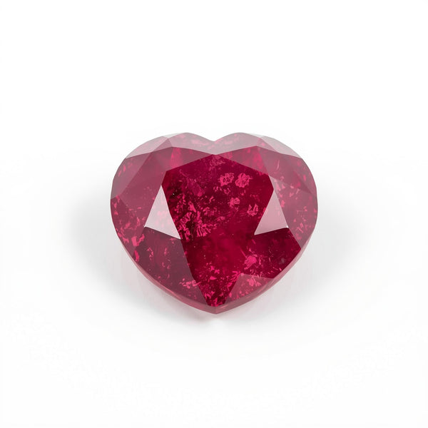 Red Jade 1PC Small 8x8 MM Heart Faceted Red Luster Semi Precious Loose Gems
