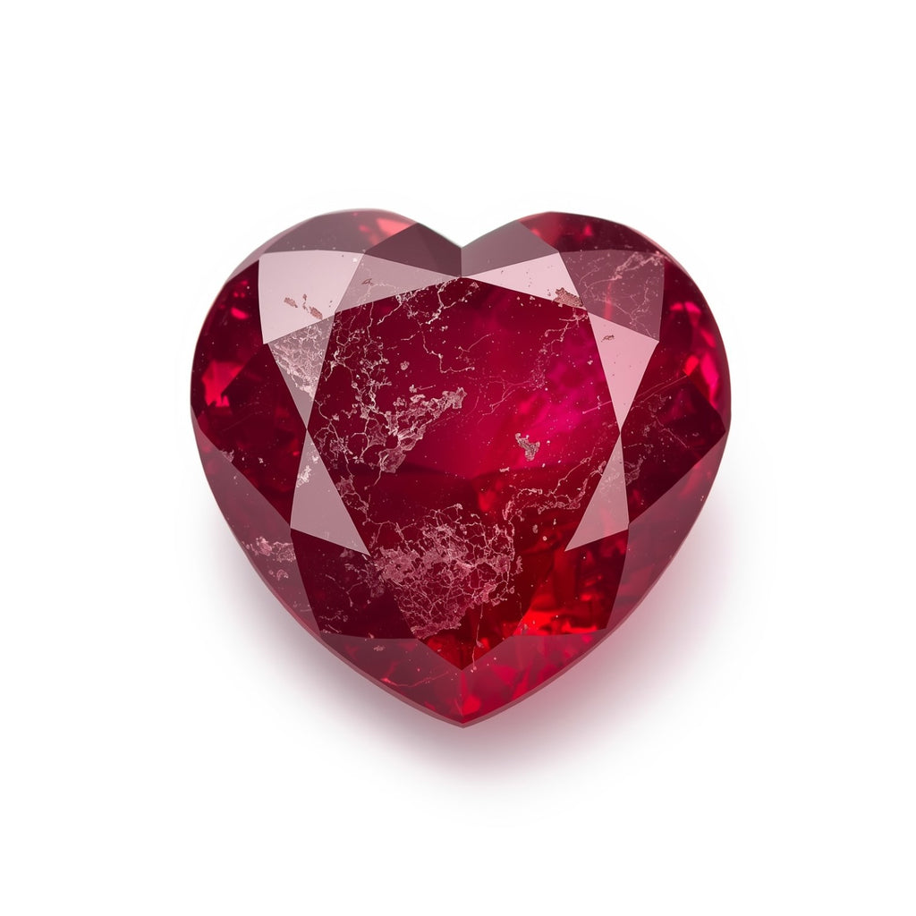 Red Jade 1PC Medium 9x9 MM Heart Faceted Red Lustrous Semi Precious Loose Gemstone