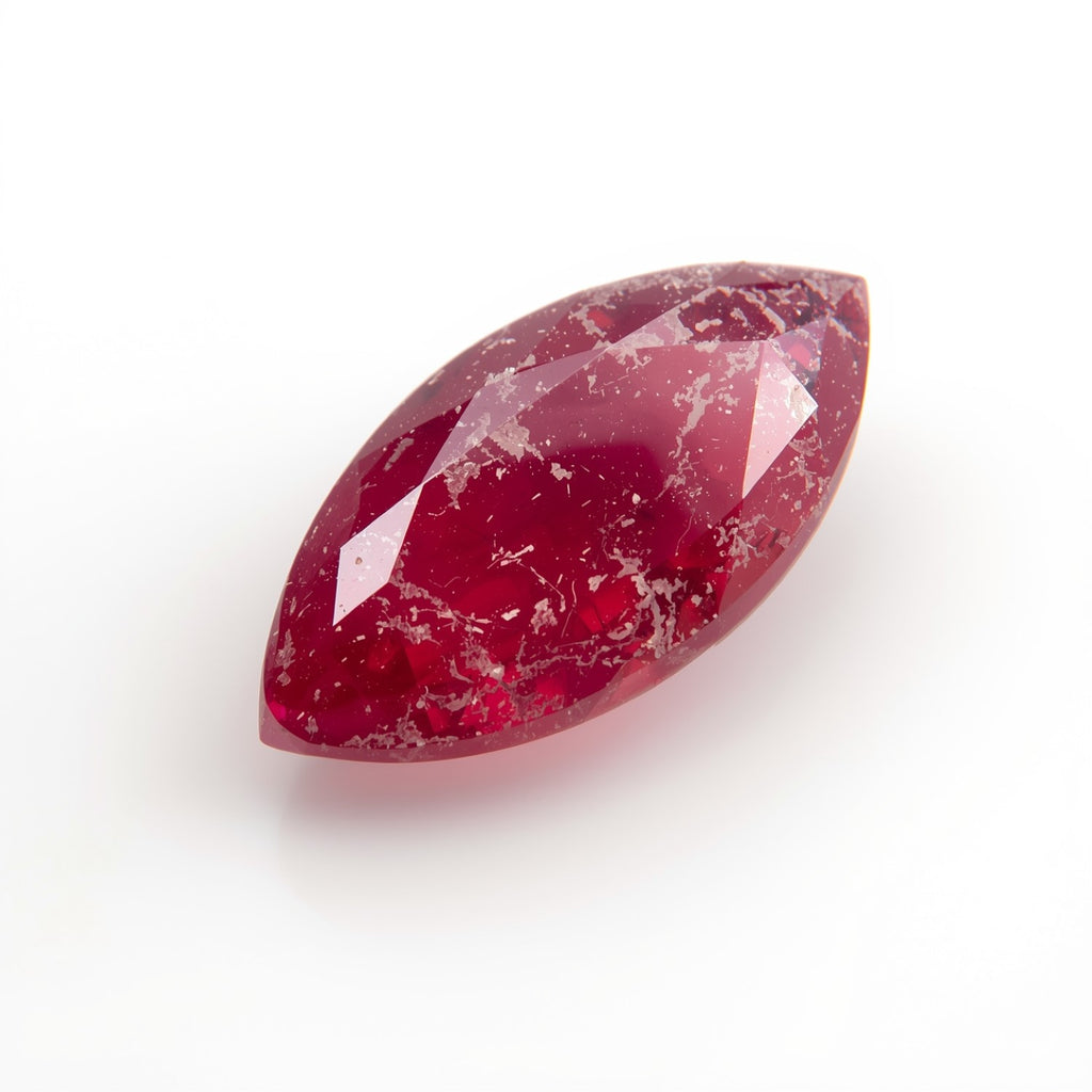 Red Jade 1PC Chunky 10x20 MM Marquise Faceted Red Sparkling Semi Precious Loose Gemstone