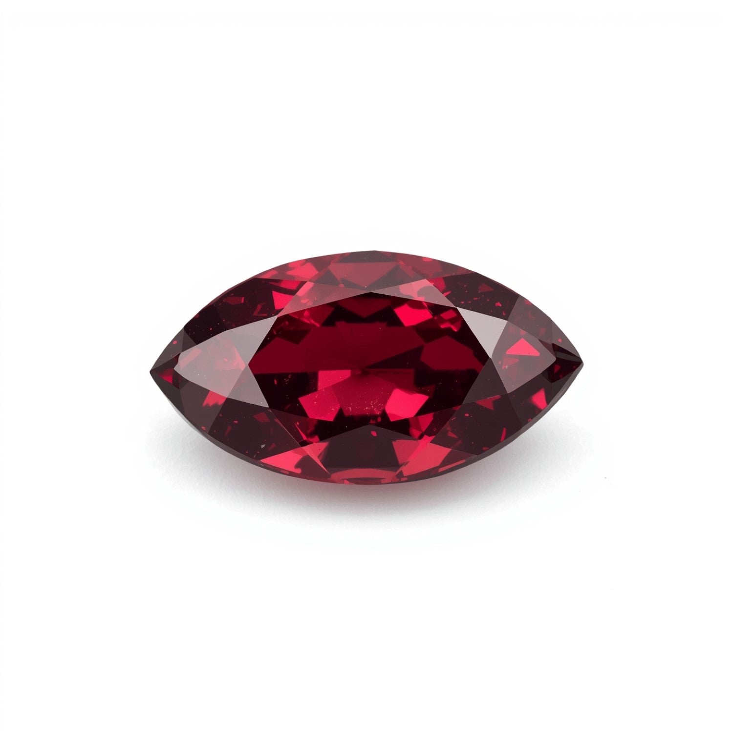 Red Jade 1PC Small 6x12 MM Marquise Faceted Red Pure Semi Precious Loose Gemstones Secundaire afbeelding