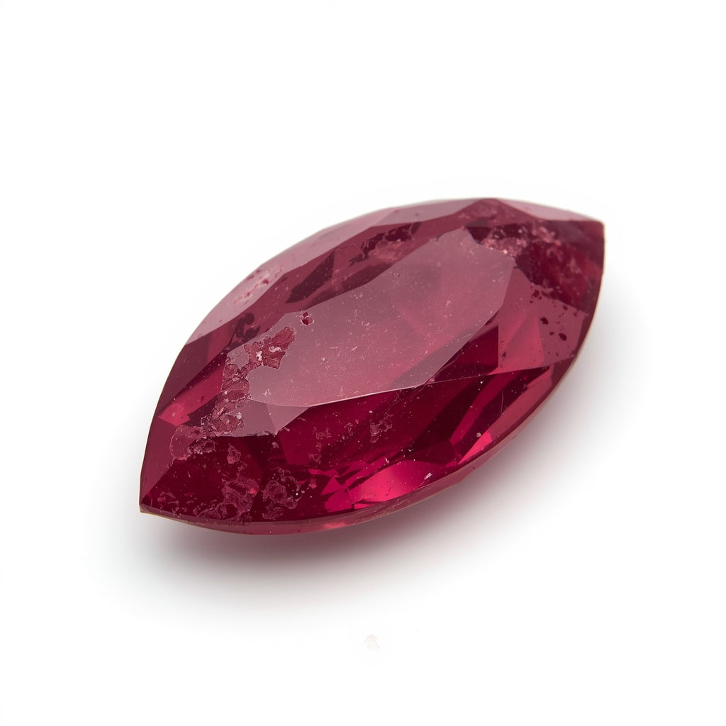 Red Jade 1PC Medium 7x14 MM Marquise Faceted Red Fiery Semi Precious Gems