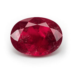 Red Jade 1PC Large 10x12 MM Oval Faceted Red Natural Semi Precious Loose Gemstone