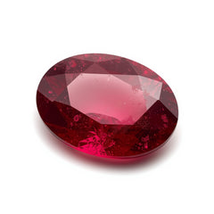 Red Jade 1PC Large 10x14 MM Oval Faceted Red Genuine Semi Precious Loose Gemstones