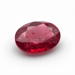 Red Jade 1PC Chunky 12x16 MM Oval Faceted Red Superior Semi Precious Gems